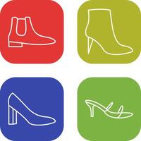 Men Boots and high heels Icon vector