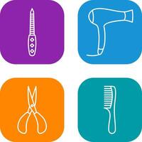 Nail File and Hair Dryer Icon vector