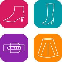 Boots with Heels and Long Boats Icon vector