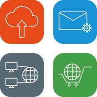 Upload to Cloud and Message Settings Icon vector