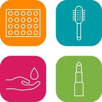 Colored Palette and Comb Icon vector