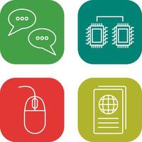 Conversation Bubbles and Processors Connected Icon vector