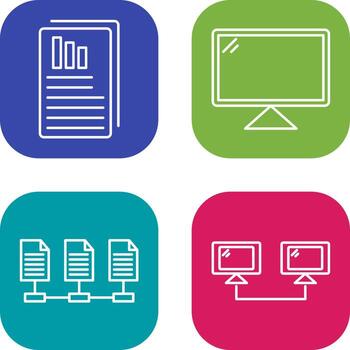 Reports and Computer Icon vector
