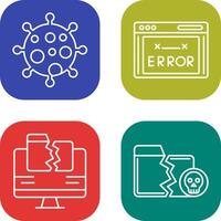 virus y error código icono vector