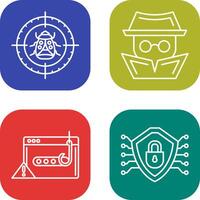 Bug Target and Hacker Icon vector