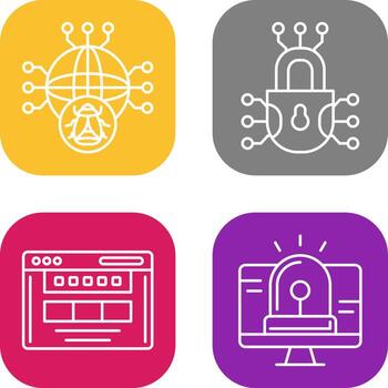 Global Malware and Cyber defence Icon vector