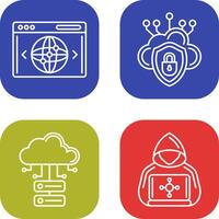 Cloud Security and Website Icon vector