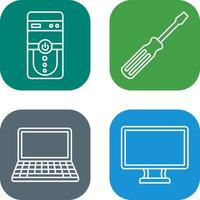 Cpu and Screw driver Icon vector