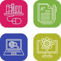 Digital Library and Essay Icon vector