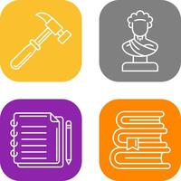 Hammer and Statue Icon vector