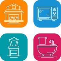 Warehouse and Microwave Icon vector