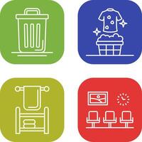 Trash Can and Laundary Icon vector