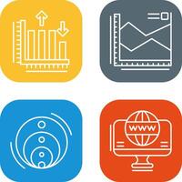 Spline Chart and Bar Graph Icon vector