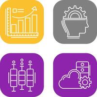 Growth Chart and Machine Learning Icon vector