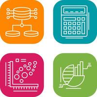 Structured Data and Calculator Icon vector