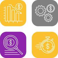 Chart Down and Settings Icon vector