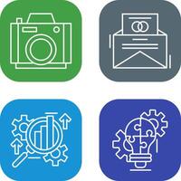 Photo Camera and Invitation Card Icon vector