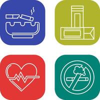 Broken Cigarette and Chewing Gum Icon vector