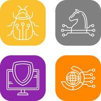 Bug and Trojan Icon vector