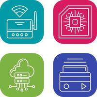 Wifi Router and Chip Icon vector