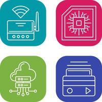 Wifi Router and Chip Icon vector