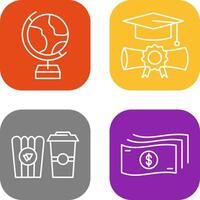 Globe and Graduation Icon vector