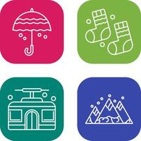 Umbrella and Winter Socks Icon vector