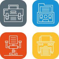 Briefcase and Folder Icon vector