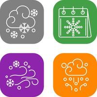 Snowy and Calender Icon vector