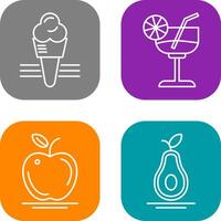 Ice Cream and Cocktail Icon vector