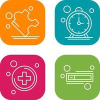 Puzzle and Stop Watch Icon vector