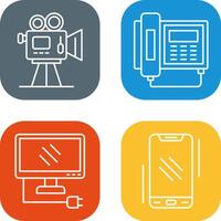 Movie camera and Telephone Icon vector