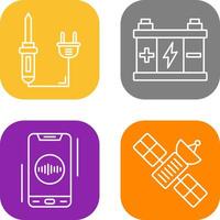 Soldering and Battery Icon vector