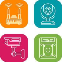 Router and Web Cam Icon vector