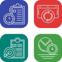 Time Management and Refresh Icon vector