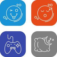 Tongue Out and Sleep Icon vector