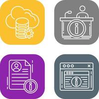 cloud data and information desk Icon vector