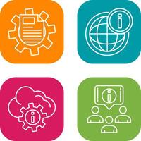 cogwheel and world Icon vector