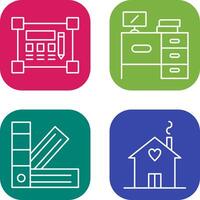 Blueprint and Desk Icon vector