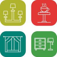 Lamp and Coffee Table Icon vector