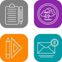 clipboard and cloud data Icon vector