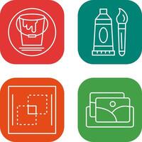 paint bucket and oil paint Icon vector