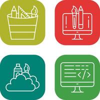 graphic tools and creative design Icon vector