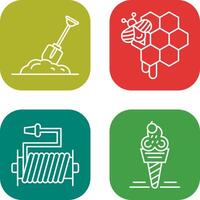 Digging and Honeycomb Icon vector