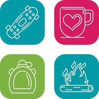 Skateboard and Mug Icon vector