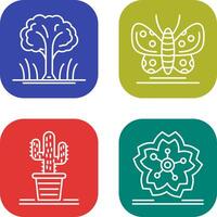 Tree and Butterfly Icon vector