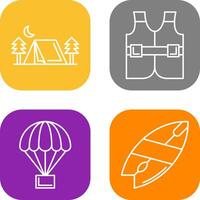 Tent and Life Icon vector