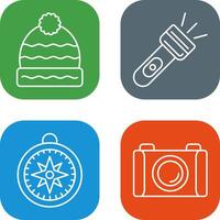 Winter Hat and Flash Light Icon vector