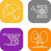 Umbrella and Watering Icon vector