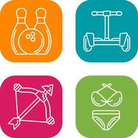 Bowling and Hoverboard Icon vector